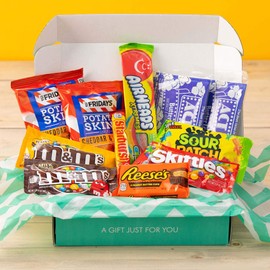 Movie Night Snack Box (Variety Pack of 11 Full Size Candy, Chocolates, Popcorn, Chips) Act II Popcorn, Reeses, M&Ms, Sour Patch Kids, Starbursts, Airheads Assortment - The Care Crate Co.