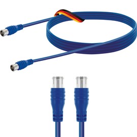 SCHWAIGER KVCF50 538 Flexible Coaxial Cable 5 m SAT Cable Antenna Cable F Connector F Connector Quick Satellite Cable TV HDTV Blue Double Shielded 75 dB