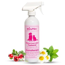 Dog Grooming Spray | Rose Hip, Chamomile & Mint Coat & Skin Freshener by Shiny Paw 16 oz | Dog Odor Spray | Made in the USA