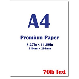 Premium A4 (8.3"x 11.7") Printer Paper - 70lb Text (105 gsm) Bright White Paper (400 Sheets)