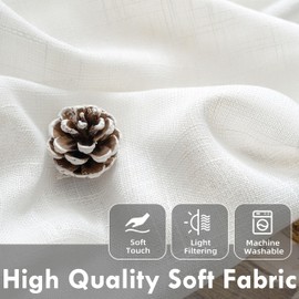 DriftAway - Cortinas semitransparentes con borde festoneado blanco para ventana de playa para sala de estar, recámara, 2 paneles de bolsillo para barra de cada tamaño 52 x 72 pulgadas, gris
