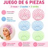 Janety Set 6 Gorros de Baño Impermeables para Mujer Protege