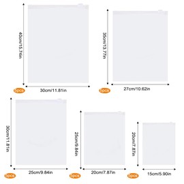 Reusable Ziplock Bags 25 Pcs Travel Storage Bags Plastic Hospital Bag for Suitcase Clothes & Maternity, Frosted Space Saver, 5 Multi-Size Ziplock Storage