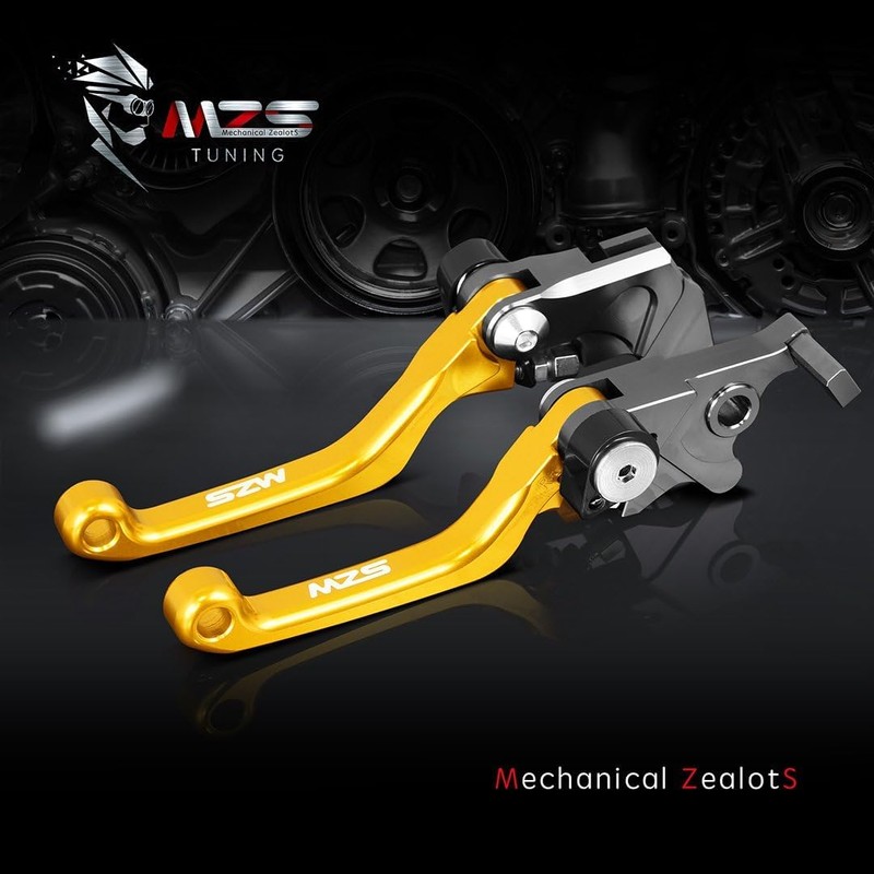 MZS Gold Dirt Bike Brake Clutch Levers Pivot Adjustable CNC