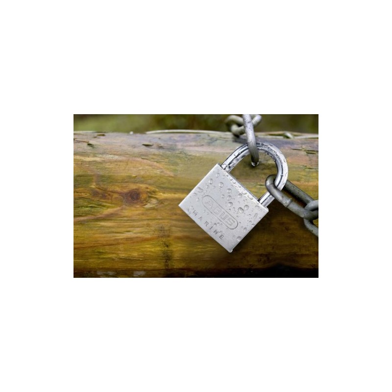 ABUS 28644 Stainless Steel Shackle Brass Padlock with 7561 Reversible
