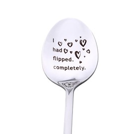 Coffee Spoon Couple Anniversary Engagement Gifts for Her Him Birthday Gifts for Boyfriend Girlfriend I Love You Gifts for Men Women Best Friend Christmas Gifts Ideas Engraved Ice Cream Tea Spoons