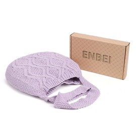 ENBEI Handmade Crochet Bag–Boho Chic Shoulder Bag, Aesthetic Kinted Bag,Cute Crossbody Bag,Beach, Shoppingor Daily Use, Purple