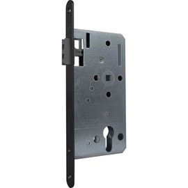 KFV PZW Magnetic Latch 72 mm – Door Lock Mortise Lock Magnetic DM 55 Round Stainless Steel Black Varnished