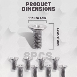 HEVLE 8pcs Stainless Steel Brake Disc Rotor Screws, Car Brake Disc Rotor Screws, 93600-06014-0H Disc Brake Caliper Tool Set for Front and Rear Compatible with Acura, Honda, Kia, Hyundai (8PCS)