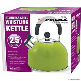 Prima 2.5L Stainless Steel Whistling Kettle in Green 11123C