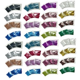 96 Fine Glitter Packets Arts Crafts Slime Epoxy Resin Body Face Makeup Hair Nail Glitters Festival Party Christmas Décor Neon Colorful Metallic (16 Colors, 6 Packets of Each Color)