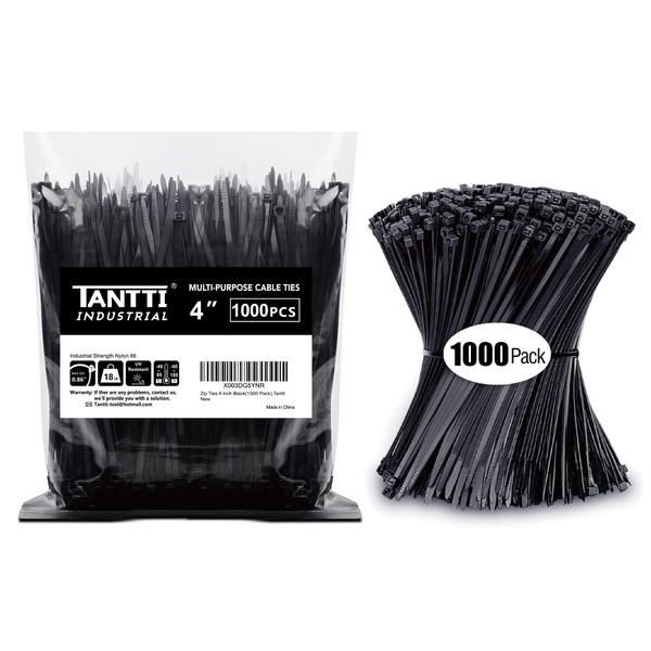 TANTTI Zip Ties 4 inch, Small Zip Ties with 18