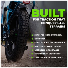 HEB VIPERESS 26x4.0 Fat Tire - Puncture Resistant Ebike Tires, 26x4 Fat Bike Tire for Electric Bike, MTB, Heavy Duty, All Terrain Tire for Street/Trail Riding - Qty 1