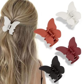 Butterfly Claw Clips for Women Butterfly Hair Clips for Girls 4 Pcs Butterflies Claw Clips for Hair Claws Butterfly Hair Accessories Hair Clamps Clips for Thick and Medium Hair Clips Model Number 0195