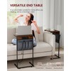 Evermagin C Shaped End Table with Charging Station Set of
