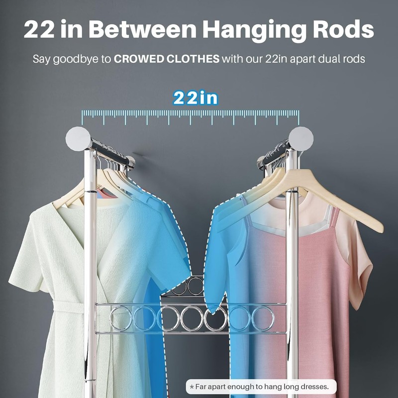 HOKEEPER Clothes Rack Heavy Duty Clothing Rack Load 650 LBS