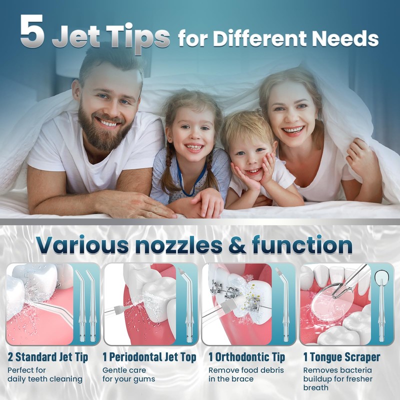 Water Flosser for Teeth Cleaning, 300ML Portable Cordless Oral Irrigator