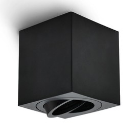 YindaLux Surface-Mounted Spotlight Black - Ceiling Spotlights LED 30° Swivelling - Rectangular Aluminium Diameter 80 x 84 mm Surface-Mounted Spotlight for GU10 & LED Modules - Ceiling Spotlight Matt -