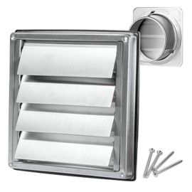 Insvrecho 4-Inch External Extractor Wall Vent Cushioned Non Return Flap