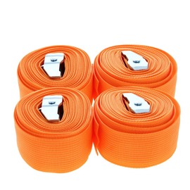 MroMax 1.5" Width x 14.76ft Length Lashing Straps Polypropylene Cam Buckle Lashing Straps 300Kg Load Cargo Tie Down Strap 38mm x 4.5M for Moving Cargo Orange Tone 4Pcs