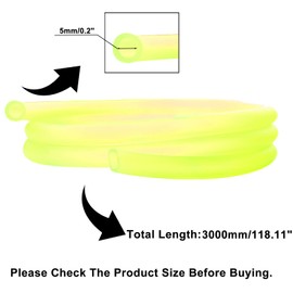 New Olym 0.2''x118''(5mm x 3m) Universal Fuel Vent Line Hose Petrol Gas Oil Tube Pipe Repleacment for ATV Dirt Bike Go Kart Moped Pocket Bike Yellow