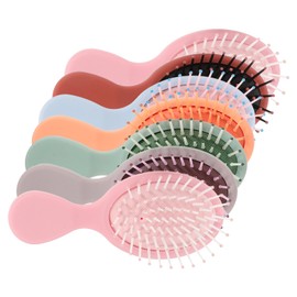 Outanaya 6pcs Mini Wet Detangling Hair Brush Soft Bristle Detangler Brushes for Curly Hair Lightweight Travel-friendly Design Pink Orange Lilac Avocado Green and Crimson