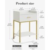 Apetaccat Nightstand with Charging Station, 3-Tier Bed Side Table, Small