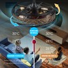 SHIHOT 18" Black Caged Ceiling Fan with Lights, Bladeless Industrial