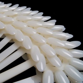 Generic Ivory False Nail Art Fan Board Tips Stick Polish Foldable Display Practice White by Hiyadeal