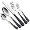 LKTDYMEG 20-Piece Black Silverware Set 18/0 Stainless Steel Silverware Set