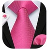 HISDERN Men's Wedding Ties and Pocket Square Solid Tie Cufflinks