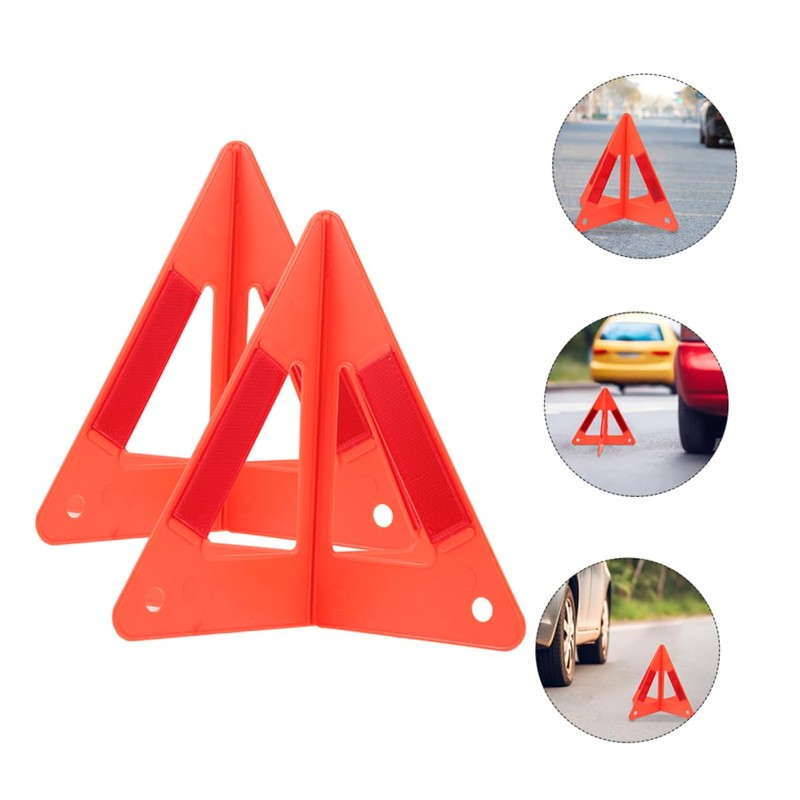 GLEAVI 3pcs Vehicle Roadside Safety Kit Reflective Warning Triangles Emergency