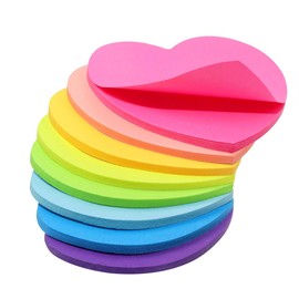 Mini Skater 8 Pack Colourful Kraft Paper Sticky Notes Self-Stick Blank Book Tabs Paper Markers Sticky Notes Pad 240 Sheets Index Sticker for Home Office Remark Organizing (Heart)