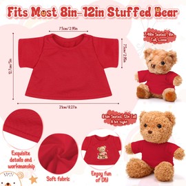 Litherr S Sublimation Stuffed Bear Clothes Shirt Fit 8-12 Inch Plush Animal Tiny Blank Stuffed Animal Tshirt Easy Matching Doll Accessory Make Your Unique Stuffed Doll Outfit