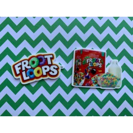 8pc. Froot Loops, Planar Resin Flatback, Cabochon, Bow Center, Flatback, Cereal