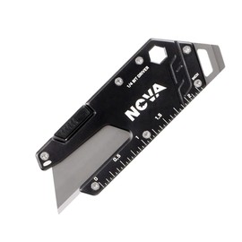 Nova EDC Card Pocket Utility Knife for Cutting, Retractable Box Cutter with Utility Knife Blades, Quick-Change Blade, Portable Multitool(Black)