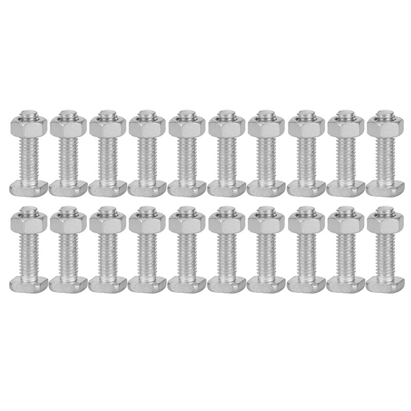 20 Set 22mm M6x22 Bolts and M6 Nut Aluminium Nuts