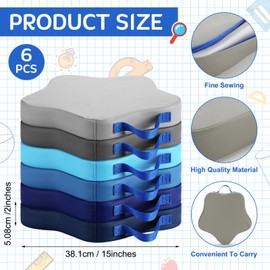 Barydat 6 Pcs 15 Inch Kids Star Floor Cushion 2 Inch Thick Star Daycare Foam Cushion W/Handle Soft Flexible Seating for Classroom Home School(Fresh Color)
