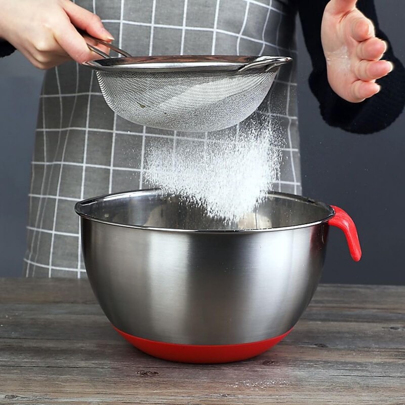 KUNANG Stainless Steel Mixing Bowls, non slip silicone base bowls