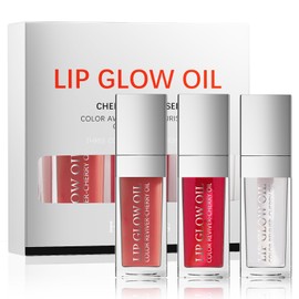 UKKQES Hydrating Lip Glow Oil, Plumping Lip Gloss, No-Sticky Transparent Moisturizing Lip Balm, Natural Lip Plumper Gloss Make Lips Fuller and Moisturizing (C)