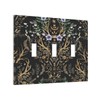 Botanical Morris Floral Midnight Black 3 Gang Light Switch Covers
