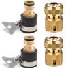 Uni-Fine 2 Pairs Garden Hose Quick Connector Brass Quick Hose
