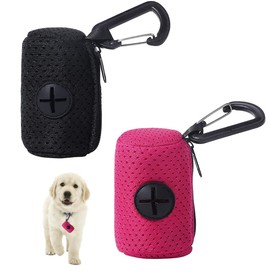 NHQZ Pack of 2 waste bag dispensers, dog waste bag dispenser, waste bag holder, dog bag dispenser for dogs, A, multicoloured