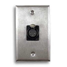 Single Gang Stainless Steel Wall Plate with XLR Female Single Gang - 1 XLR female