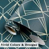 ReWallpaper 17.5in×23ft Teal Geometric Peel and Stick Wallpaper Dark Emerald