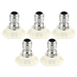 X AUTOHAUX X AUTOHAUX 40 Degrees High Pressure Washer Spray Nozzle Tips Quick Connector White 5 Pcs