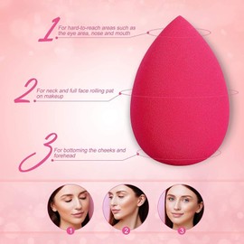 Facejewel Professional Makeup Sponge Blender For Blending Face Makeup, Face Sponge Puff, 3 Pcs- Multicolor