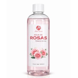 Alma Tierra | Agua de Rosas con Colágeno, Ácido Hialurónico y Glicerina, Tónico Facial Hidratante (500 ml)