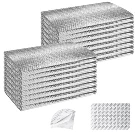 Garage Door Insulation Kit - 16P Double Bubble Window Heat Panels, 6MM 20.5"x54" Reflective Aluminum Foil Summer/Winter Barrier Sheets With Adhesive 120 Tapes for Garage Attic Wall