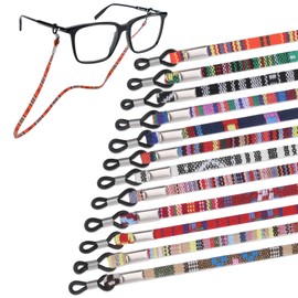 Psyqtsuary Glasses Strap, 12 Pcs Multicolor Glasses Holder Strap Nylon Safety Eyeglass Lanyard Eye Glasses Holders Around Neck for Men and Women